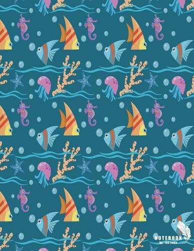 Notebook: Fish and sea horse cover and Dot Graph Line Sketch pages, Extra large (8.5 x 11) inches, 110 pages, White paper, Sketch, Draw and Paint