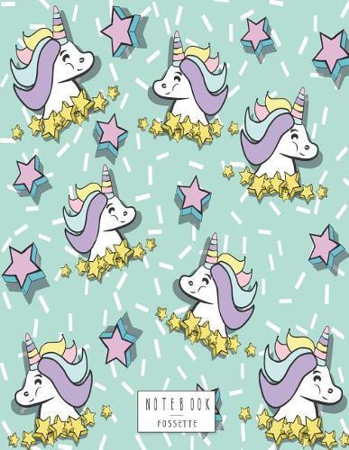 Notebook: Cute unicorn on green cover and Dot Graph Line Sketch pages, Extra large (8.5 x 11) inches, 110 pages, White paper, Sketch, Draw and Paint