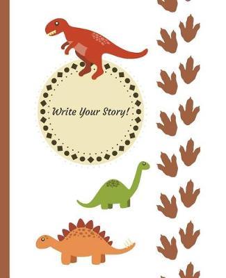Dinosaur Primary Story Writing Notebook: Primary K-2 Writing Notebook, Dinosaur Writing Book, 7.5x9.25 150 pages of Lined paper with blank drawing spaces, Primary Composition Book