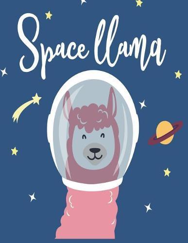 Space llama: Space llama on blue cover and Dot Graph Line Sketch pages, Extra large (8.5 x 11) inches, 110 pages, White paper, Sketch, Draw and Paint