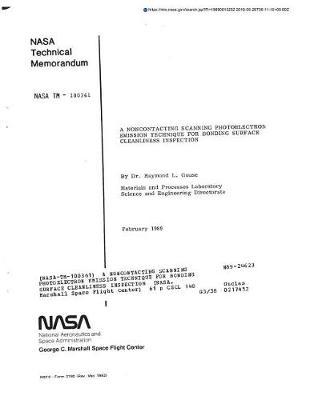 A Noncontacting Scanning Photoelectron Emission Technique for Bonding Surface Cleanliness Inspection