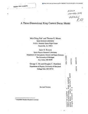 A Three-Dimensional Ring Current Decay Model