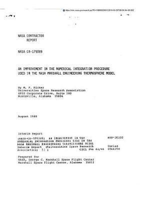 An Improvement in the Numerical Integration Procedure Used in the NASA Marshall Engineering Thermosphere Model