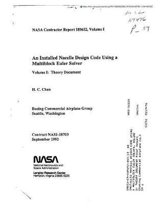 An Installed Nacelle Design Code Using a Multiblock Euler Solver. Volume 1: Theory Document