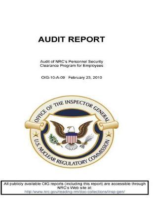 Audit of Nrc's Personnel Security Clearance Program for Employees