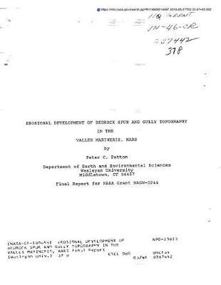 Erosional Development of Bedrock Spur and Gully Topography in the Valles Marineris, Mars