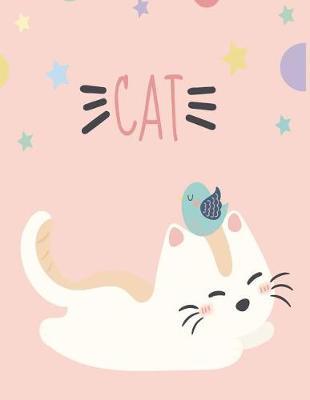 Cat: Cute cat on pink cover and Lined pages, Extra large (8.5 x 11) inches, 110 pages, White paper