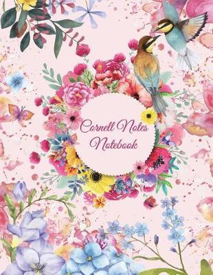 Cornell Notes Notebook: Beautiful Pink Flowers, Note Taking Notebook, Cornell Note Taking System Book, US Letter 120 Pages Large Size 8.5  x 11  School and College Ruled Notebooks