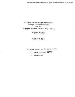 Analysis of Pre-Flight Modulator Voltage Calibration Data for the Voyager Plasma Science Experiment