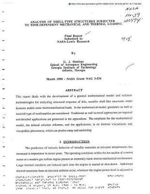 Analysis of Shell-Type Structures Subjected to Time-Dependent Mechanical and Thermal Loading