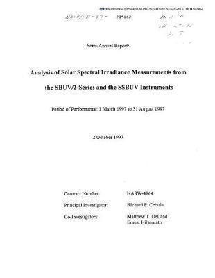 Analysis of Solar Spectral Irradiance Measurements from the Sbuv/2-Series and the Ssbuv Instruments