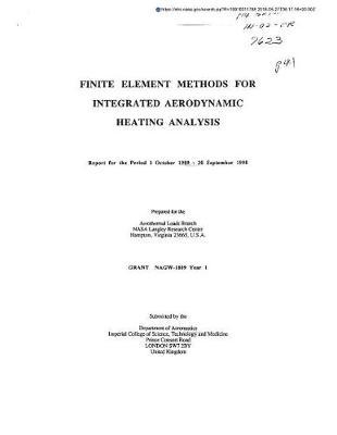 Finite Element Methods for Integrated Aerodynamic Heating Analysis