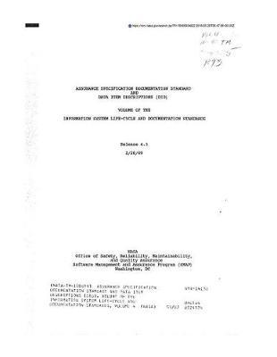 Assurance Specification Documentation Standard and Data Item Descriptions (Did). Volume of the Information System Life-Cycle and Documentation Standards, Volume 4