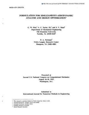 Formulation for Simultaneous Aerodynamic Analysis and Design Optimization