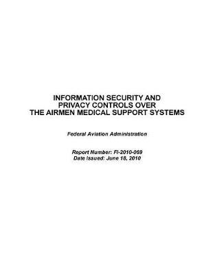 Information Security and Privacy Controls Over the Airmen Medical Support Systems: Federal Aviation Administration.