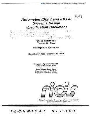 Automated Idef3 and Idef4 Systems Design Specification Document