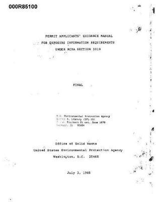 Permits Applicants' Guidance Manual for Exposure Information Requirements Under RCRA Section 3019