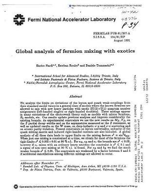 Global Analysis of Fermion Mixing with Exotics