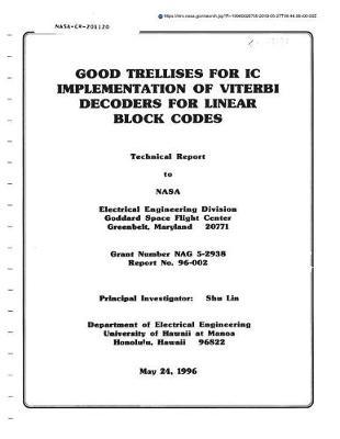 Good Trellises for IC Implementation of Viterbi Decoders for Linear Block Codes