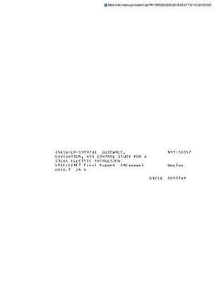 Guidance, Navigation, and Control Study for a Solar Electric Propulsion Spacecraft