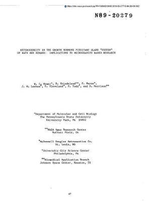 Heterogeneity in the Growth Hormone Pituitary Gland System of Rats and Humans: Implications to Microgravity Based Research