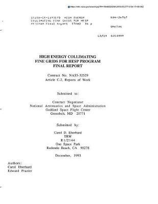 High Energy Collimating Fine Grids for Hesp Program