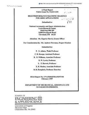 High Performance Magnetic Bearings for Aero Applications