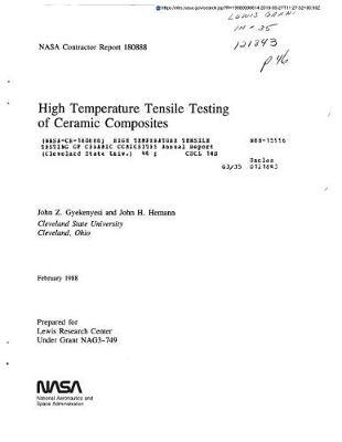High Temperature Tensile Testing of Ceramic Composites