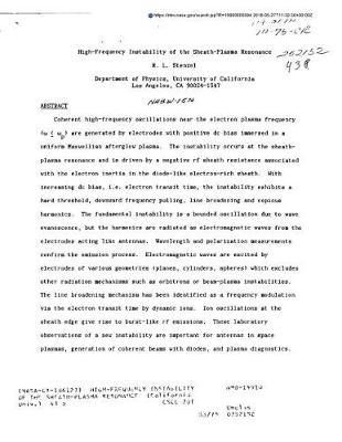 High-Frequency Instability of the Sheath-Plasma Resonance