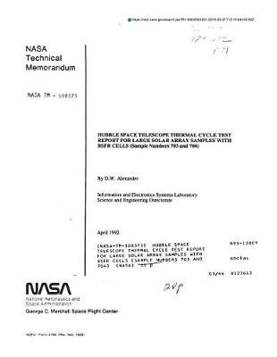 Hubble Space Telescope Thermal Cycle Test Report for Large Solar Array Samples with Bsfr Cells (Sample Numbers 703 and 704)