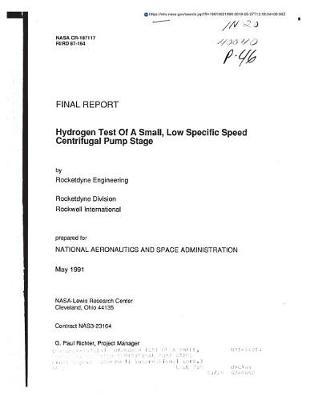 Hydrogen Test of a Small, Low Specific Speed Centrifugal Pump Stage
