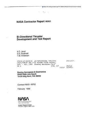 Bi-Directional Thruster Development and Test Report