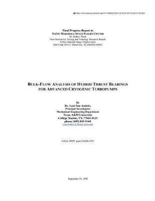 Bulk-Flow Analysis of Hybrid Thrust Bearings for Advanced Cryogenic Turbopumps