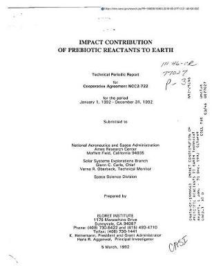 Impact Contribution of Prebiotic Reactants to Earth