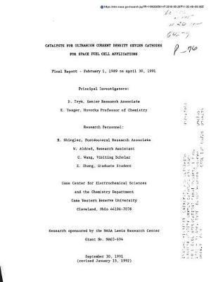 Catalysts for Ultrahigh Current Density Oxygen Cathodes for Space Fuel Cell Applications