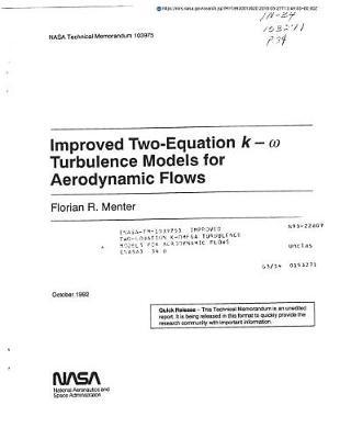 Improved Two-Equation K-Omega Turbulence Models for Aerodynamic Flows
