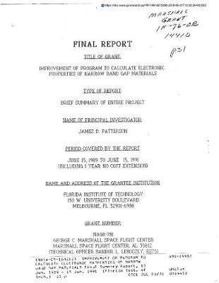 Improvement of Program to Calculate Electronic Properties of Narrow Band Gap Materials