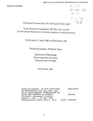 In Situ Detection of Tropospheric Oh, Ho2, No2, and No by Laser-Induced Fluorescence in Detection Chambers at Reduced Pressures