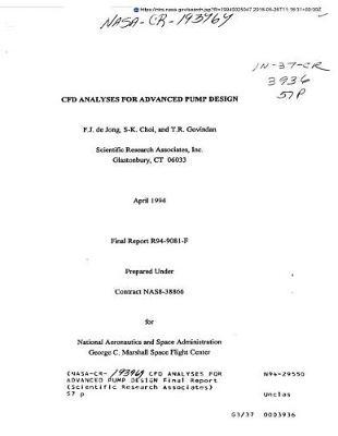 Cfd Analyses for Advanced Pump Design