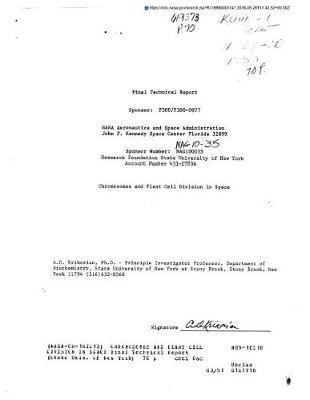 Chromosomes and Plant Cell Division in Space