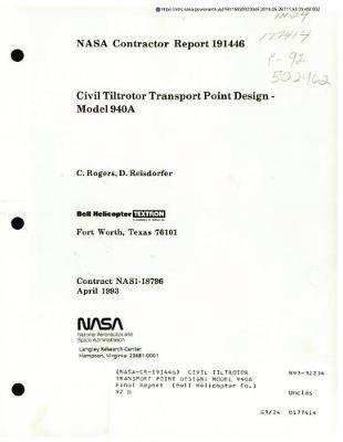 Civil Tiltrotor Transport Point Design: Model 940a