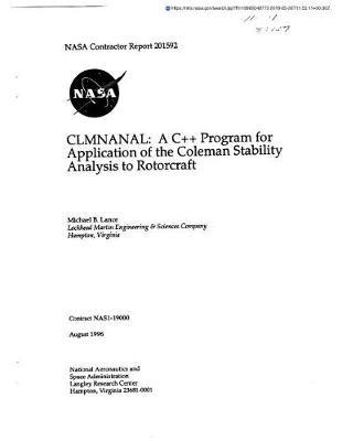 Clmnanal: A C++ Program for Application of the Coleman Stability Analysis to Rotorcraft