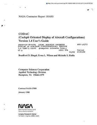Codac (Cockpit Oriented Display of Aircraft Configurations) Version 1.4 User's Guide