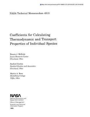 Coefficients for Calculating Thermodynamic and Transport Properties of Individual Species