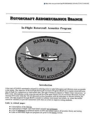 In-Flight Rotorcraft Acoustics Program