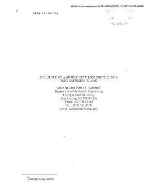 Influence of a Simple Heat Loss Profile on a Pure Diffusion Flame