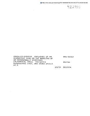 Influence of an Asymmetric Ring on the Modeling of an Orthogonally Stiffened Cylindrical Shell