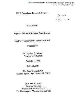 Injector Mixing Efficiency Experiments