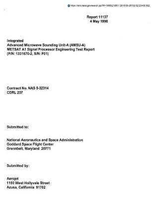 Integrated Advanced Microwave Sounding Unit-A (Amsu-A) Metsat A1 Signal Processor Engineering Test Report (P/N: 1331670-2, S/N: F01)