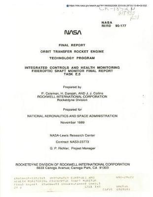 Integrated Controls and Health Monitoring Fiberoptic Shaft Monitor